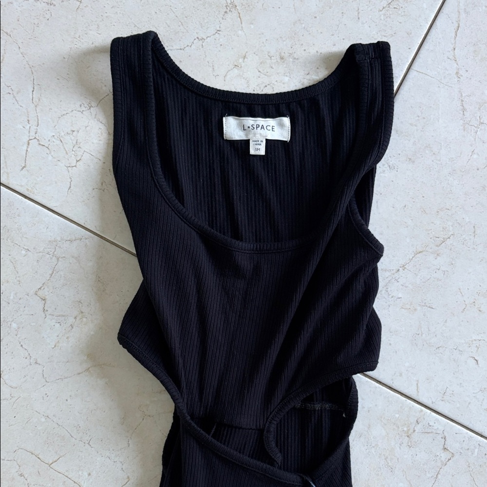 L*Space Black Ribbed maxi dress